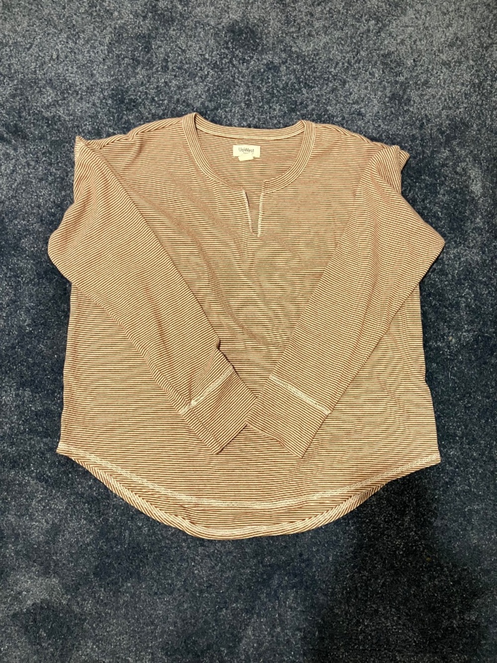 UpWest Striped Long Sleeve Henley Top